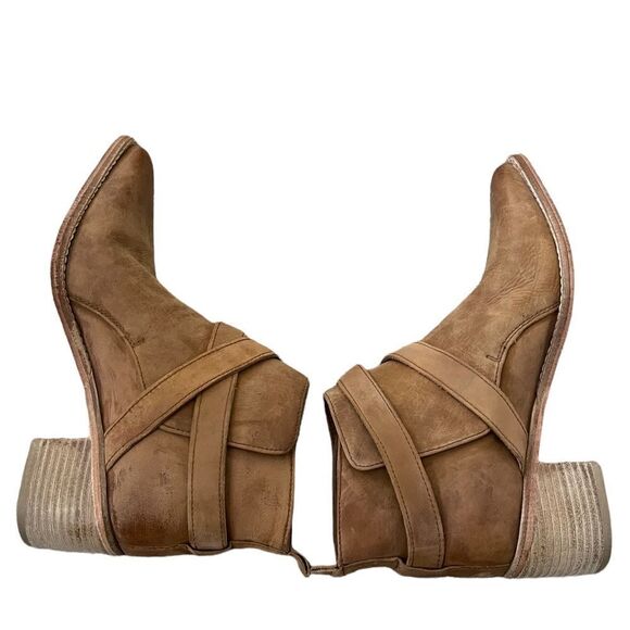 Free People Back Loop Ankle Boot in Washed Tan - Picture 10 of 13